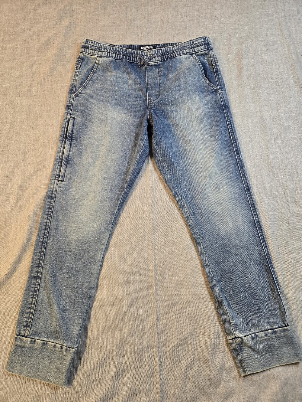 DENIZEN From Levis Boys Size 16 Light Wash Denim Drawstring Jogger Pants
